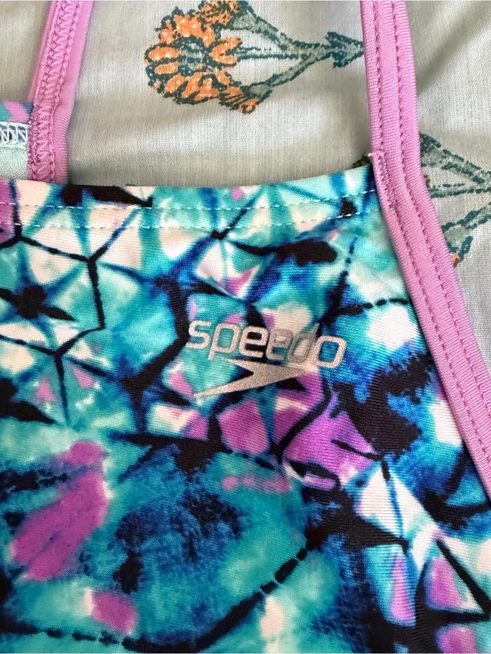 Speedo Kids One-Piece Swimsuit in Blue, Purple & Pink